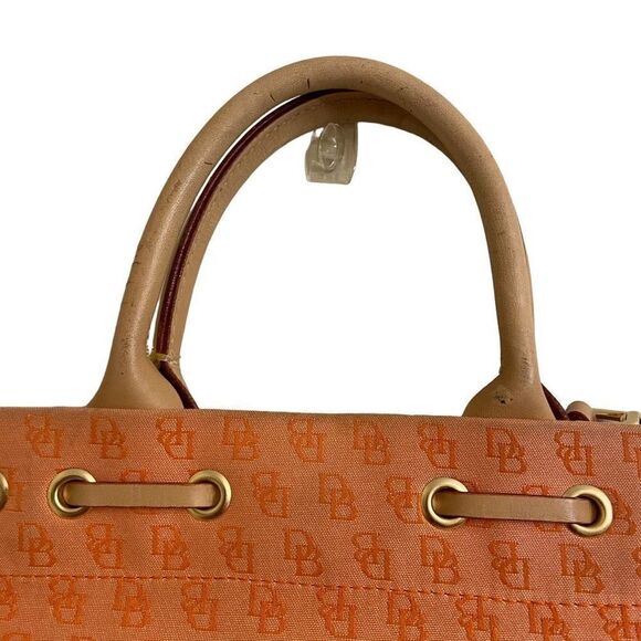 Dooney & Bourke Orange Mini Tassel Tote Signature Jacquard - Picture 8 of 12